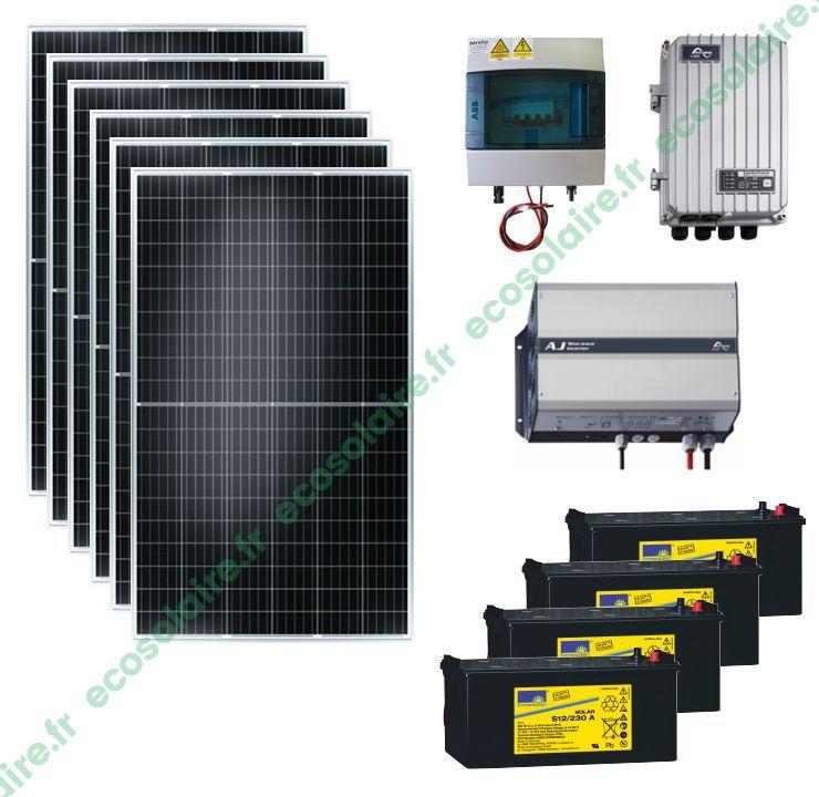 KIT AUTONOME SOLAIRE 1980W 230V ÉCOSOLAIRE® - Batterie 460Ah 24V - Conforme UTE C 15-712-2_0