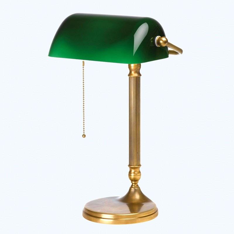 BERLINER MESSINGLAMPEN LAMPE DE BANQUIER FAIT À LA MAIN JIVAN