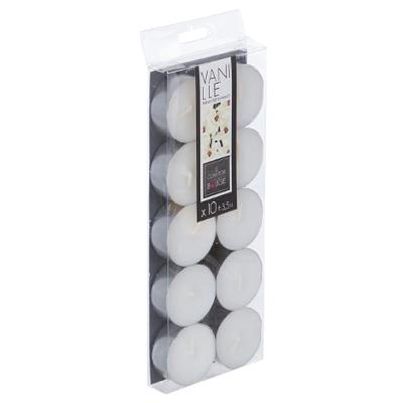 Lot de 10 bougies chauffe-plat parfumées vanille - 3,7 cm - Paris Prix_0
