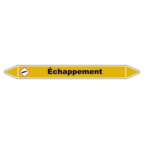 LOT DE 3 - MARQUEUR DE TUYAUTERIE - ECHAPPEMENT - NFX 08-105 - VINYLE LAMINÉ 355 X 37 MM