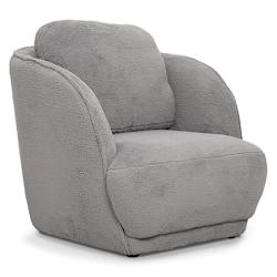 MENZZO Fauteuil cosy Furdol Tissu Effet peau de mouton Crème - gris 3327480070017_0