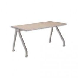 MT INTERNATIONAL BUREAU DROIT MIRAGE CHÊNE CLAIR PIÈTEMENT SILVER - DIMENSIONS : L140 X H73 X P80 CM