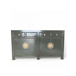 OPIUM OUTLET Asia Meubles Commode Buffet Armoire sideboard console chiffonnier 31196 gris foncé asiatique chinois oriental entièrement monté - gris_0