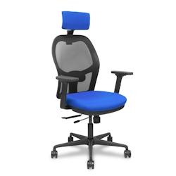 Piqueras y Crespo Silla Jorquera traslack malla negra asiento bali azul brazos 2D cabecero regulable - bleu multi-matériau 15TKM840B229B2B68R65CR_0