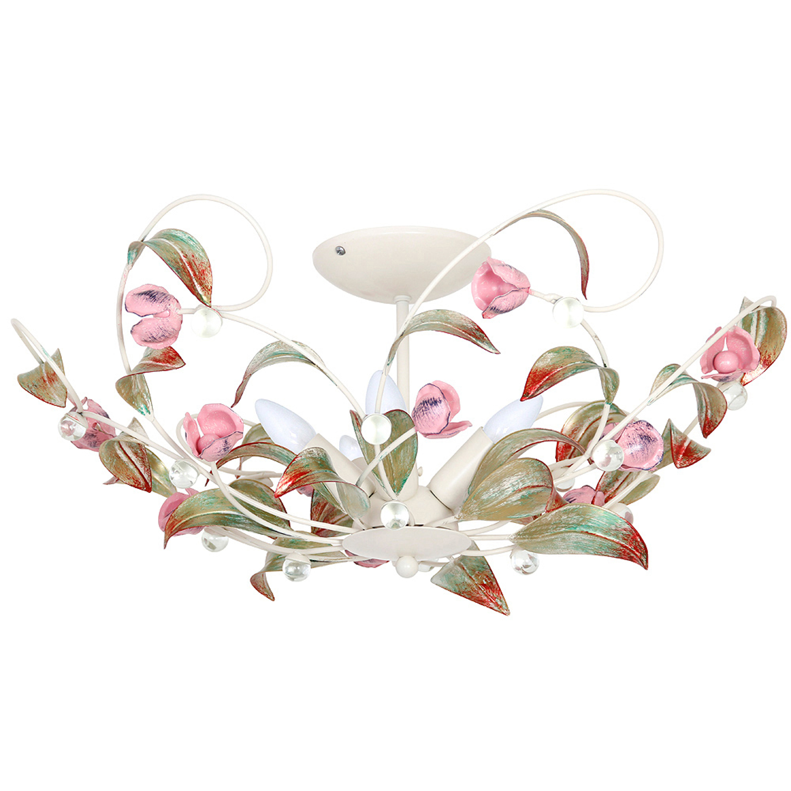 LUMINEX PLAFONNIER ROSE EN LUSTRE À 5 LAMPES