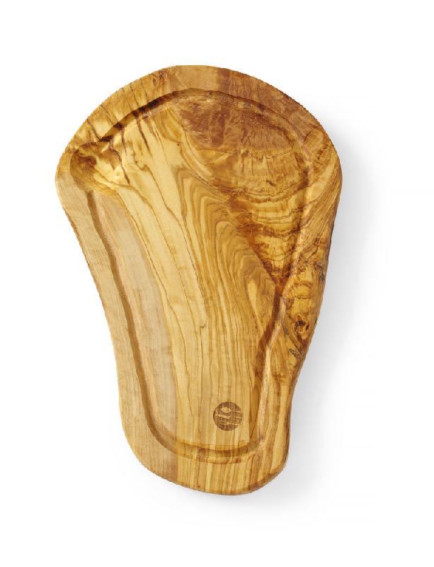 Planche à découper avec rigole en bois d'olivier - 300x210x18 mm - Référence 505199_0