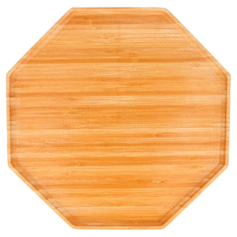 Planche de présentation octogonale bambou naturel 28x28x1,7cm - par 1_0