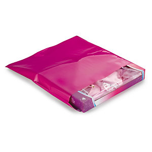 POCHETTE PLASTIQUE OPAQUE 30% RECYCLÉ ROSE RAJA 40X30 CM