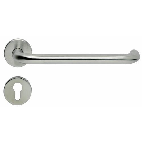 POIGNÉES ALLONGÉES SUR ROSACES RONDES - 260 MM - INOX 304 - EST 41 NORMBAU