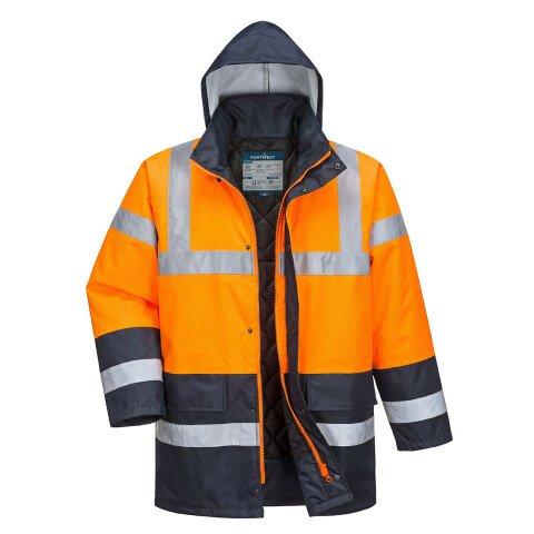 PORTWEST ES466 ES1 ESSENTIAL VESTE DE CIRCULATION HIVERNALE CONTRASTÉE HAUTE VISIBILITÉ ORANGE/MARINE - TAILLE L