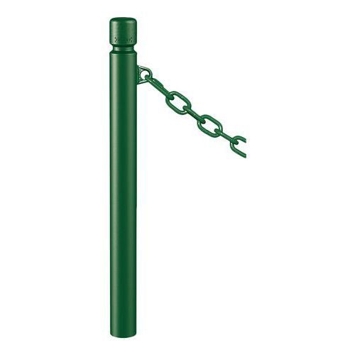 POTELET AGGLO Ø 76 MM À CHAINES 1 ANNEAU - ZINC VERT 6005 - PROCITY