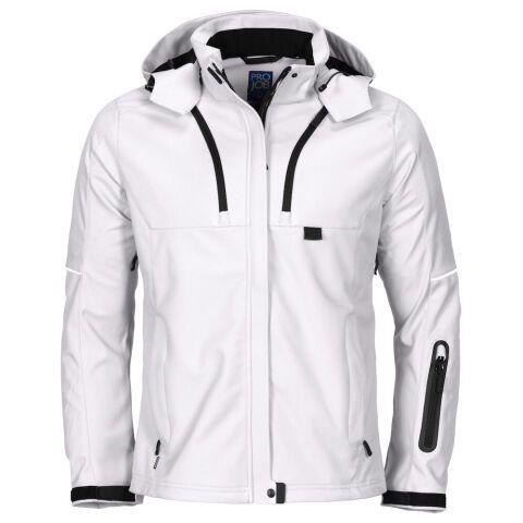 PROJOB 3412 SOFTSHELL PRIO FEMME A CAPUCHE BLANC - TAILLE M