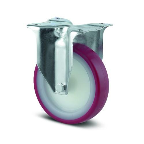 ROULETTE FIXE POLYURÉTHANE ROUGE - CHARGE STANDARD - Ø 125 MM - ALPHA TENTE