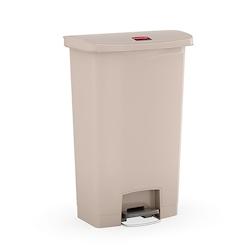 Poubelle à pédale frontale Slim Jim beige - 68L - Rubbermaid - plastique robuste - fermeture silencieuse_0