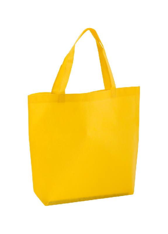 Sac shopping en intissé - jaune - anses longueur moyenne - 34g_0