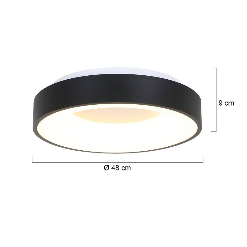 STEINHAUER PLAFONNIER LED RINGLEDE 2.700 K Ø 48 CM NOIR