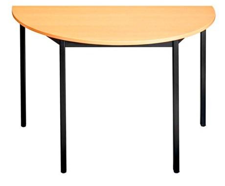 TABLE DE RÉUNION MODULAIRE 1/2 RONDE HÊTRE NOIR 140 X 70 CM