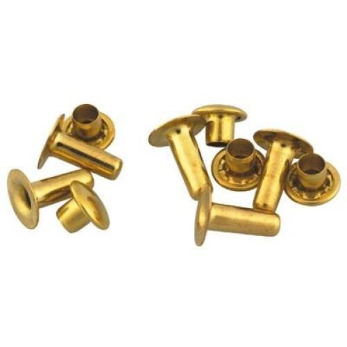 Techman Blister de 25 rivets tubulaires acier/laiton Ø 8 x 12 mm - 3290650319080_0