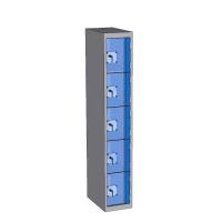 VESTIAIRE MULTICASES EN ACIER/PLEXI AVEC 5 CASES PAR COLONNE