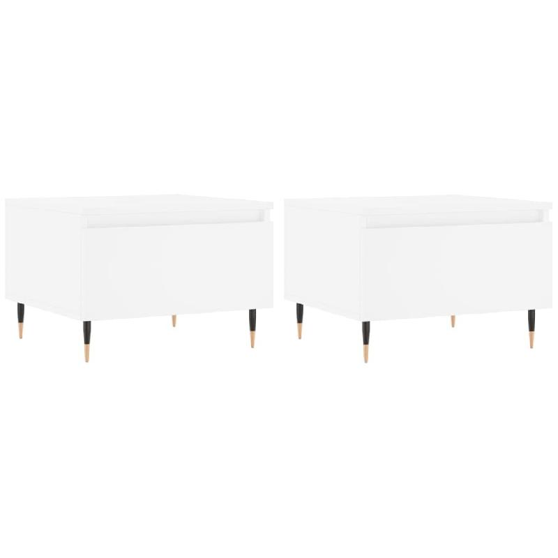 VidaXL Tables basses 2 pcs blanc 50x46x35 cm bois d'ingénierie Modèle Nova Loft - 830845_0