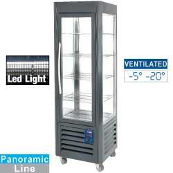 Vitrine réfrigérée panoramique - 5 grilles ventilée - 360 litres - Anthracite - SNE/GB-B1_0