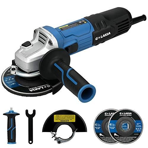 G Laxia Meuleuse d'angle 750W - 115mm, 11000 tours/min avec 2 roues M14 et accessoires inclus_0