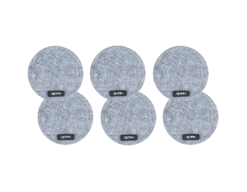 Bjorn Sous-verre rond - 6 pièces - Feutre recyclé gris - gris 3701488308042_0