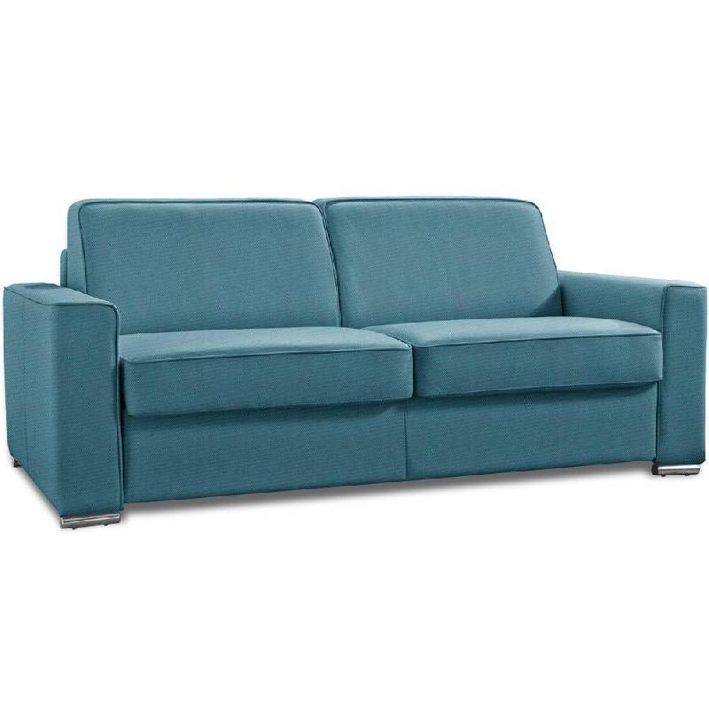 CANAPÉ CONVERTIBLE EXPRESS  PREMIUM 160 CM SOMMIER LATTES RENATONISI MATELAS BULTEX TWEED TURQUOISE_0