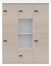 Casier 4 portes doubles, 2 simples et 2 cases vides - CUBIK - Bois durable PEFC - 9 coloris disponibles_0