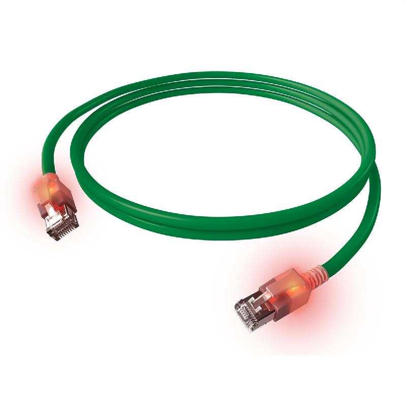Cordon EasyLan DualBoot® LED Cat.6A (Classe EA) S/FTP, LSOH, vert, 7 m_0