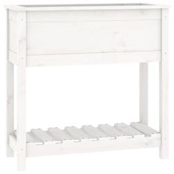 Helloshop26 - Jardinière bac lit surélevé plantes fleurs terrasse jardin avec étagère 82,5 x 34,5 x 81cm bois massif de pin blanc 02_0038402 - 30_0