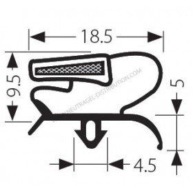 Joint JCA133N - Coloris noir - Longueur 2,70 m - Sur mesure pour chambre froide_0