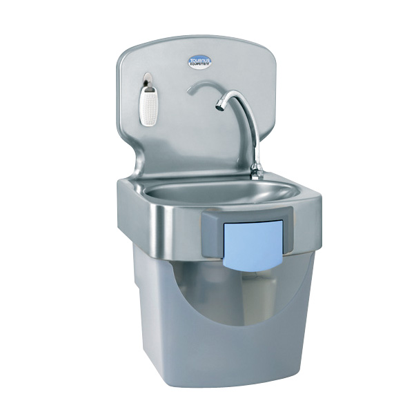 Lave-mains à robinet mitigeur à commande électronique avec brosse à ongles et corbeille - TS 2000N_0