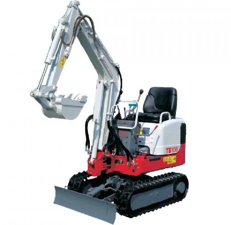 Mini Pelle Takeuchi TB 108 - 800 kg, Profondeur de fouille 1680 mm, Portée max 2970 mm_0