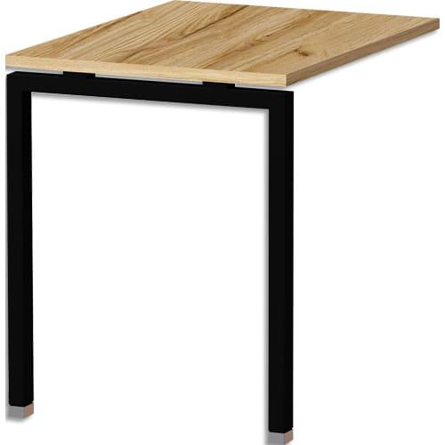 Mt international retour de bureau l80xp60 plateau chêne brut et pieds u noir_0