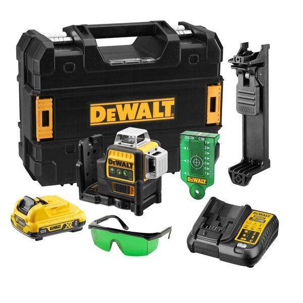 Niveau laser multilignes vert 10,8V XR - 3 x 360° autonivelant - 1 batterie 2Ah + chargeur - DEWALT DCE089D1G-QW - 749687_0