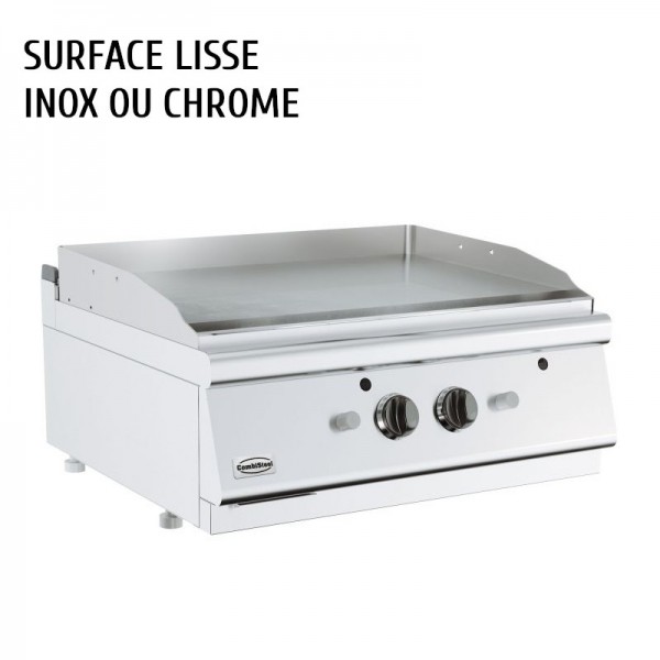 Plancha professionnelle Combisteel 80 cm gaz - Série 700 - Inox ou chrome - 13 kW_0