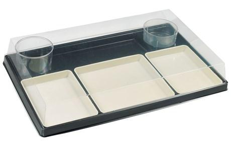 PLATEAU REPAS SOLIA ECOLIA 6 COMPARTIMENTS 40 X 25 CM (VENDU PAR 60)