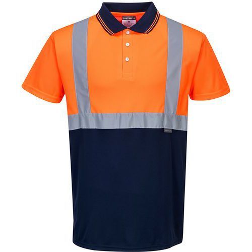 POLO HAUTE VISIBILITÉ BICOLORE S479 BLEU/ORANGE S - PORTWEST