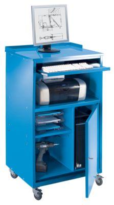 QUIPO PUPITRE POUR ORDINATEUR, MOBILE - H X L X P 1170 X 690 X 590 MM - BLEU CLAIR RAL 5012