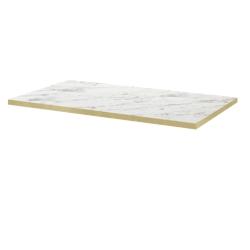 Restootab - Plateau 140x70 decor marbre calacata chants laiton - blanc Bois manufacturé 3760371517626_0