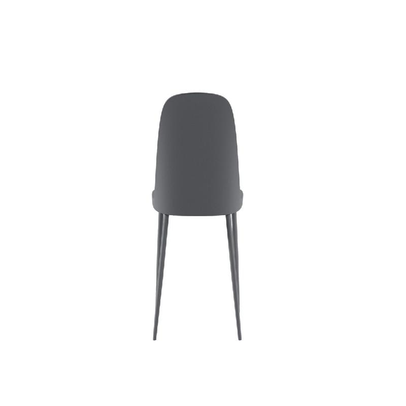 Stones Chaise Venus en polypropylène gris foncé, design moderne et minimaliste, empilable, structure robuste pour une utilisation en intérieur - Om_0