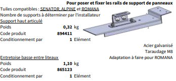 Support de panneau solaire en acier galvanisé - EN 2 PARTIES - 894411 / 865123_0