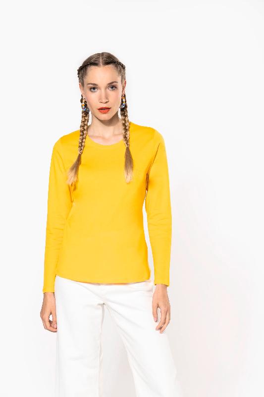 T-shirt col rond manches longues femme - Réf: K383 - Kariban - 100% coton peigné - Toucher doux - Coupe cintrée_0