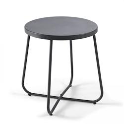 Oviala Business Table basse de jardin ronde en acier noir - noir acier 105307_0