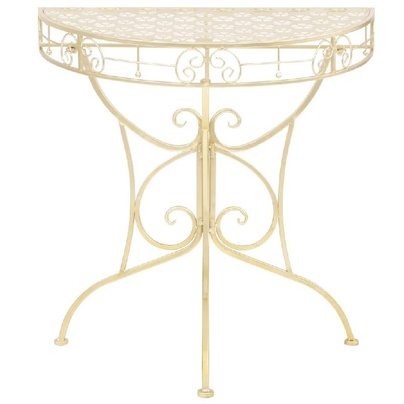 VidaXL Table d'appoint Vintage Demi-ronde Métal 72x36x74 cm Doré Modèle Nova Prestige - 245930_0