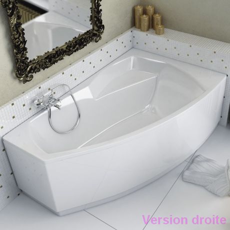 BAIGNOIRE ASYMÉTRIQUE DROITE ACRYLIQUE DE 170X115CM + TABLIER SENSO