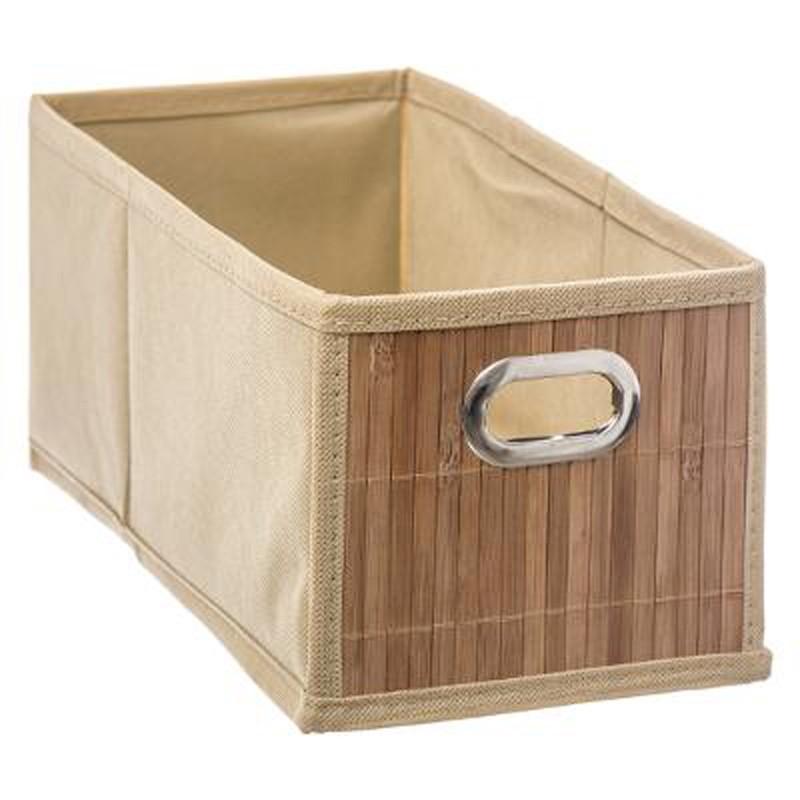 Boîte de rangement pliable en bambou 15x31 cm - Naturel - Paris Prix_0