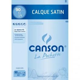 CANSON POCHETTE DE 10 FEUILLES PAPIER CALQUE SATIN 90G A3 REF-17153