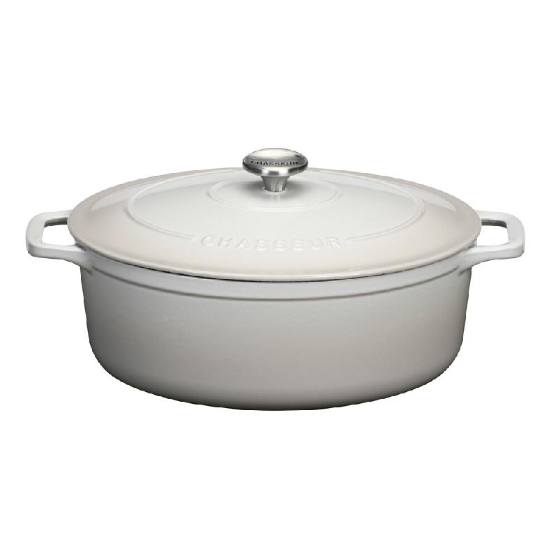 Cocotte ovale Le Chasseur 29 cm Macadamia 500 cl Blanc Rond Fonte Chasseur 37x24.5 cm - blanc fonte 3244334729610_0